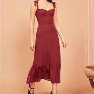 Reformation Nikita Dress in Plum/Maroon